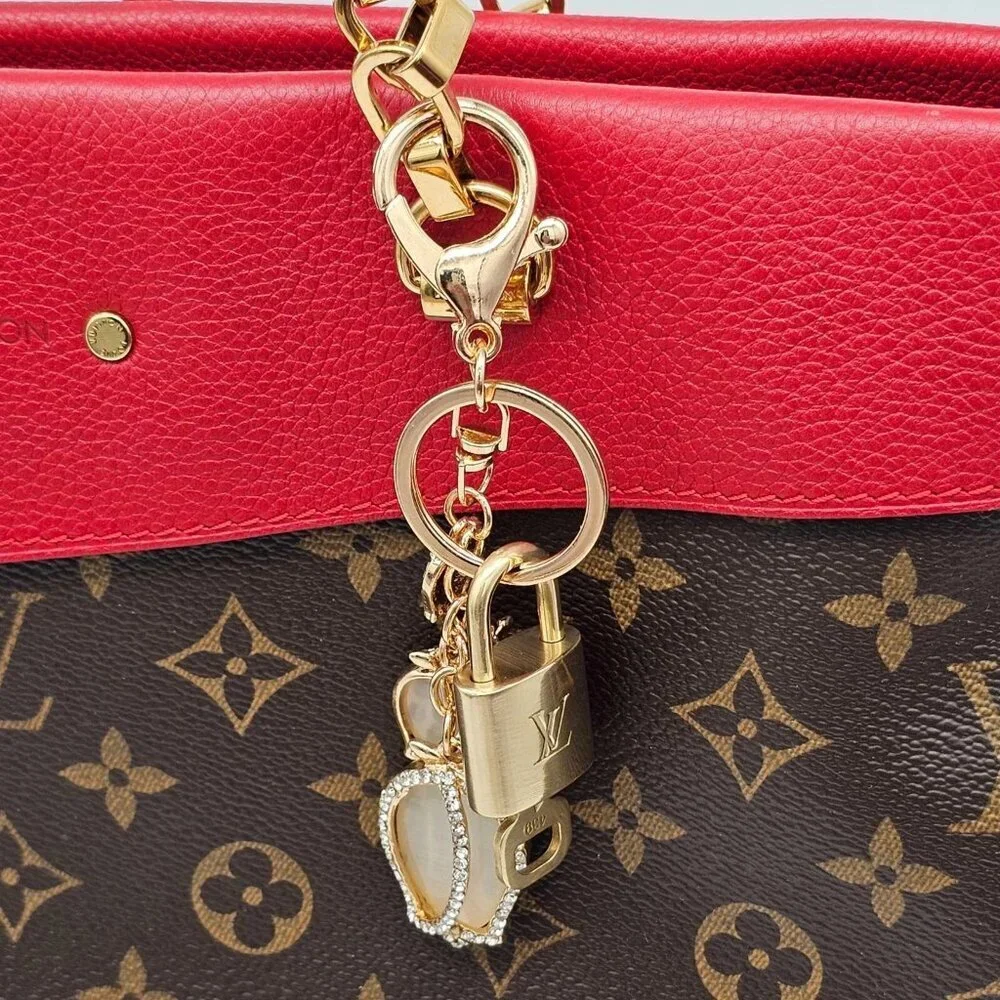 Louis Vuitton Gold Lock 🔒 Authentic LV Key + Unbranded Flower Bag Charm